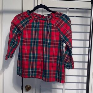 Crewcuts Red and Green Plaid Kids Blouse